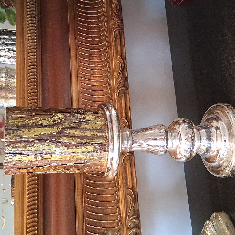 Pottery Barn Antique Mercury Silver Candle Holder